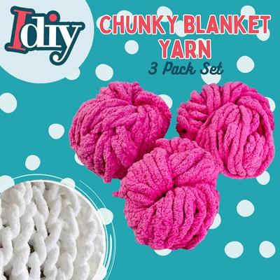 iDIY Chunky Yarn 3 Pack (24 Yards Each Skein) - Purple - Fluffy