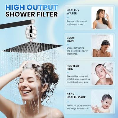 Shower Filter for Hard Water 15 Stage Shower Filters to Remove Chlorine and  Fluoride Reduce Dry Skin, Eczema, Dandruff, Hair Loss 