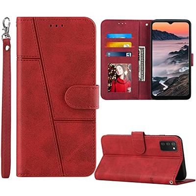 Galaxy A02S 5G Case, For Samsung Galaxy A02S Wallet Case, Takfox Leather  Case ID Cash Credit Card Slots Holder Purse Flip Cover Hard Phone Cases  Cover Kickstand Magnetic Closure & Lanyard 