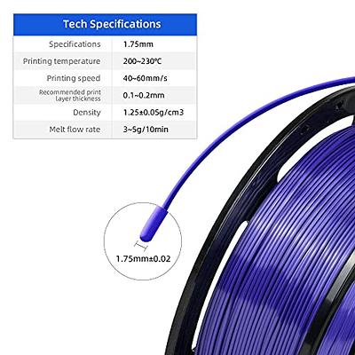 SIKENHO 3D Printer Filament, PLA Filament 1.75mm Silk Shiny Filament G