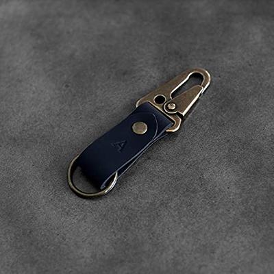 EDC Leather Key Fob With Snap Leather Key Strap and Metal Tactical Clip Fob  Keychain Leather Key Chain Leather Keychain Custom Keychain 