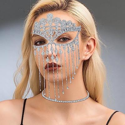 Full Face Masquerade Mask Face Chain Facial Jewelry Accessories