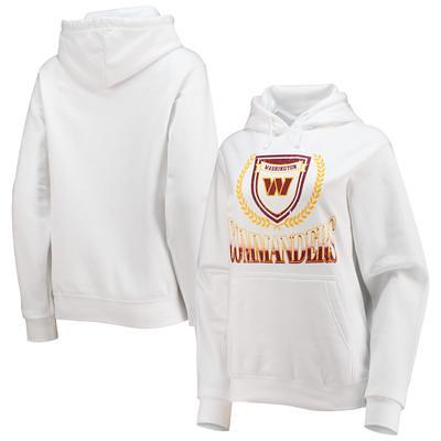 Women's Antigua White Washington Commanders Victory Pullover Hoodie