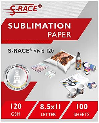 S-RACE Sublimation Paper 8.5 x 11 inch, 100 Sheets - For Printers With  Sublimation Inks, e.g. compatible with Epson, Sawgrass, Ricoh etc. - Fast  Drying, Smear-Proof, Vibrant Colors - Yahoo Shopping
