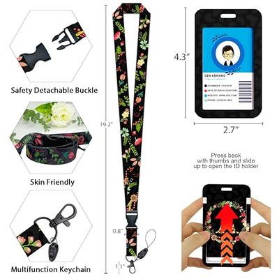 Personalized ID Badge Holder with Lanyard, Flower Retractable Badge Reel  with Carabiner Clip, Breakaway Lanyard for Keys, Initial Black Work ID Name  Card Holder for Teacher Women Gifts (Letter A) - Yahoo