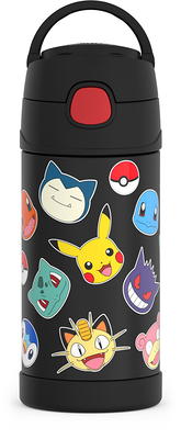 Thermos Funtainer Stainless Steel Vacuum Insulated Kids Straw Bottle,  Pokemon, 12oz 