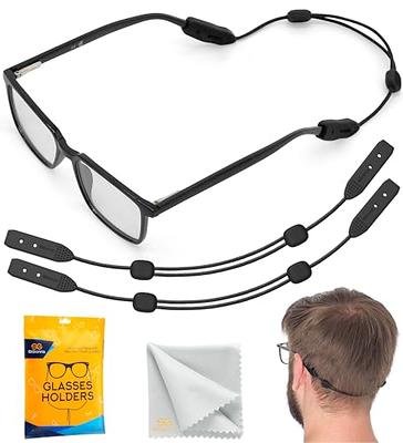 Glasses Strap 3 PCS, Eyeglass Holder for Men Women, Adjustable Black No Tail