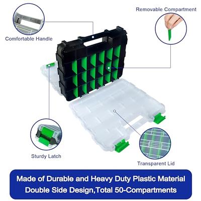 Tools Organizer Box Small Parts Storage Box 50-Compartment Double Side  Hardware Organizers with Removable Plastic Dividers for Screws, Nuts,  Nails, Bolts, Green - Yahoo Shopping