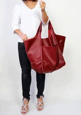 Large Leather Slouchy Hobo Bag Oversized Leather Bag 
