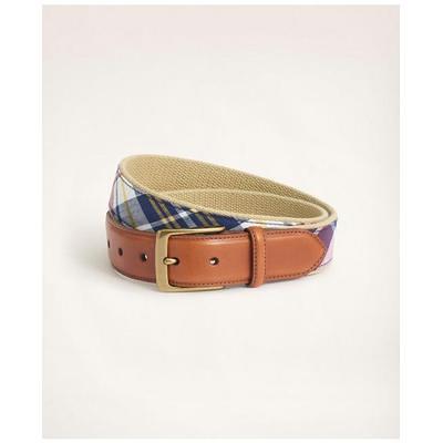 Brooks Brothers Men's Braided Leather Belt, Dark Brown