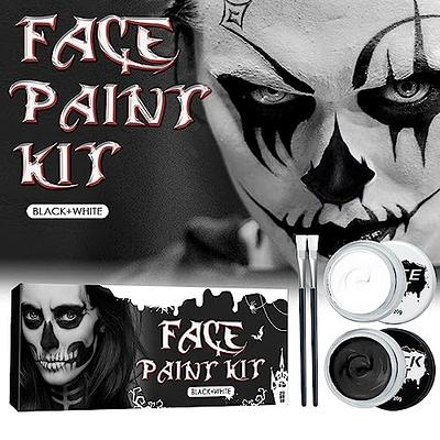 Kids halloween , black and white, face paint ideas  Black halloween  makeup, White face halloween, Face painting halloween