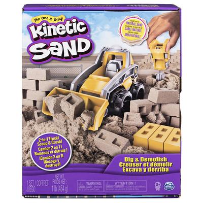 Kinetic Sand, Sandbox Set Kids Toy with 1lb All-Natural Purple Kinetic Sand  and 3 Molds, Sensory Toys for Kids Ages 3 and up