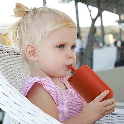 Moonkie Silicone Baby Sippy Cups | 3 Stages Training Cup Straw Cup for  Infants Toddlers and Kid, 4 oz (Blush)