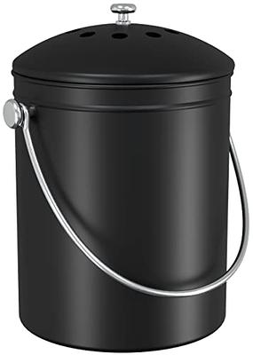 Utopia Kitchen Compost Bin for Kitchen Countertop - 1.3 Gallon Compost  Bucket for Kitchen with Lid - Includes 1 Spare Charcoal Filter (Black) -  Yahoo Shopping