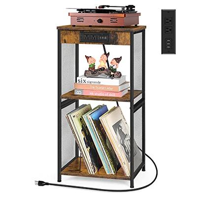  Vinyl Record Storage, Record Holder Up to 100 Albums, Record  Stand with 4 Tier Vinyl Holder Display Shelf, Record Cabinet Vinyl Storage  Organizer Rack, Movable Record Table for Book Magazine Turntable 