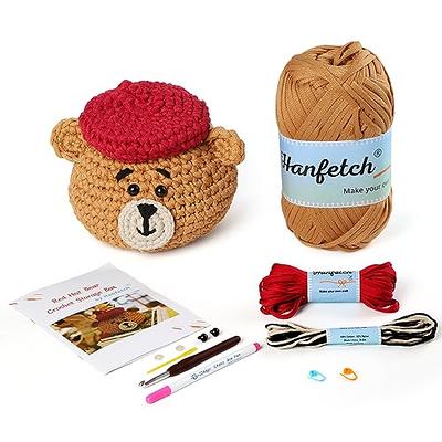 ZEVINJIAZ Crochet Kit for Beginners,Crochet Yarn for Beginners Adults Kids  with Step-by-Step Video Tutorials and Crochet Supplies and