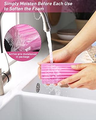  Damp Duster, 2-Pack Pink Magical Dust Cleaning Sponge Blind  Cleaner Duster Tool, Reusable Dusters for Cleaning Baseboards, Vent,  Ceiling Fan & Cobweb, Lock Dust, Suitable for Dust Allergies People : Health
