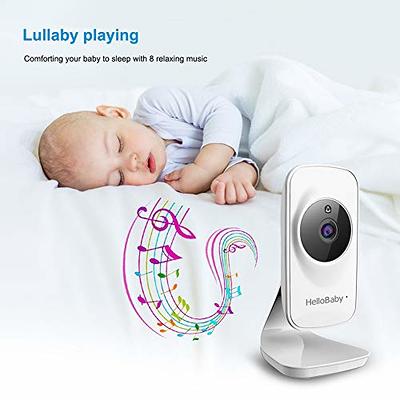 Video Baby Monitor with Camera and Audio, 3.2inch LCD Display, Infrared Night Vision, Two-Way Audio and Room Temperature Monitoring,Lullaby,Sound