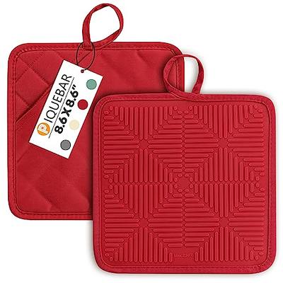 PIQUEBAR Pot Holders Heat Resistant 450℉ Oven Hot Pads Anti-Slip Silicone  Potholder with Cotton Pockets, Multipurpose Trivets for Kitchen Cooking,  Baking 2 Pack - Yahoo Shopping