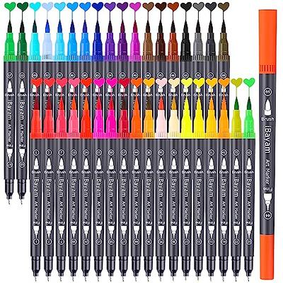 Felt Tip Pens, Caliart Felt Tip Markers Colored planner Pens Fine Point  0.7mm Colorful Pens for Journaling Note Taking Drawing Coloring Writing