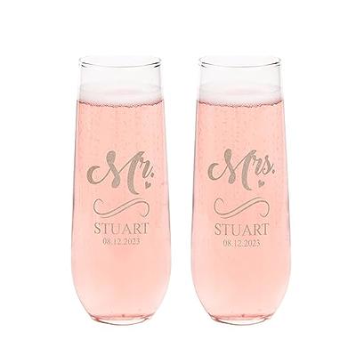 Bridesmaid Stemless Champagne Flute Glass Set of 2