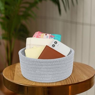 ABenkle Rope Basket, Small Storage Basket, Gift Basket, Rectangle