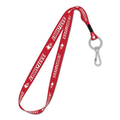 University of Louisville Car Keys ID Holder Lanyard Keychain Detachable  Breakaway Snap Buckle (Red)