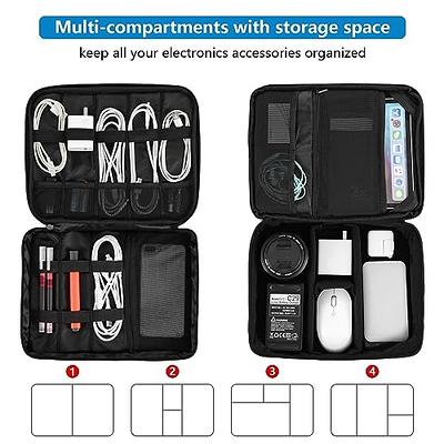 Matein Electronics Organizer Travel Case, Water Resistant Cable Organizer Bag for Travel Essentials, Tech Travel Gifts for Men, Cable Storage Bag As