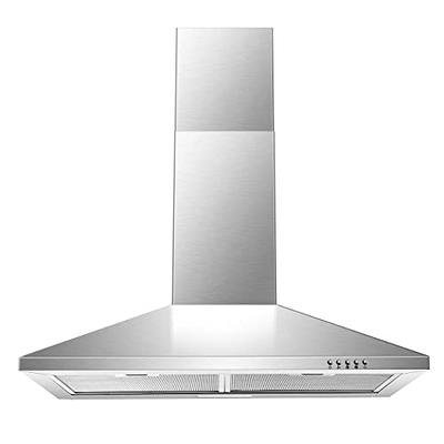 VEVOR Insert Range Hood, 800CFM 3-Speed, 30 Inch Stainless Steel Built-in Kitchen  Vent with Push Button Control LED Lights Baffle Filters, Ducted/Ductless  Convertible, ETL Listed