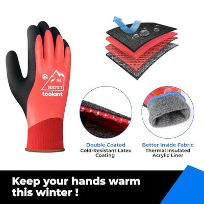 OriStout Waterproof Winter Work Gloves Bulk Pack For Men And Women, 3  Pairs, Touchscreen, Freezer Gloves For Working In Freezer, Thermal