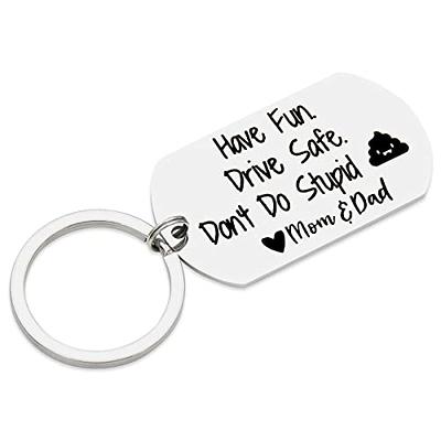 Don’t do stupid shit, love mom , keychain, from mom gift, teen gift, drive  safe, be careful, be safe, safe, ride safe, stay safe