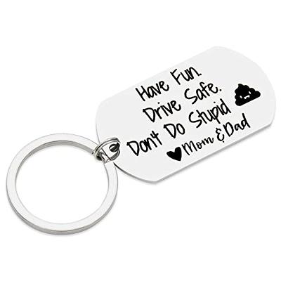 Don’t do stupid stuff , love ( your name) , keychain, from mom gift, teen  gift, drive safe, be careful, be safe, safe, ride safe, stay safe