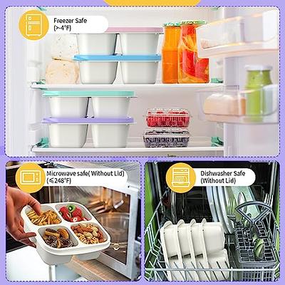 Meal Prep Containers(4 Pack), 4-Compartments Salad Container for Lunch,  Reusable BPA Free Food Prep Containers for Kids, Lunchable Kids Snack  Container for School, Work, and Travel (White+G/P/B/P Lid) - Yahoo Shopping