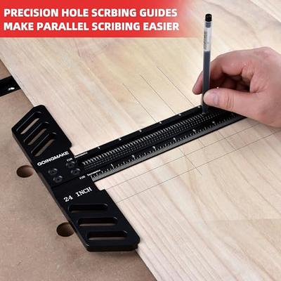 GOINGMAKE Woodworking T-Square 24 Inch Aluminum Alloy T Square Ruler 1/32  Hole Scrbing Guides Positioning Scribe Tool Precision Woodworking Ruler  Scribing Tool for Carpenter Layout and Measuring - Yahoo Shopping