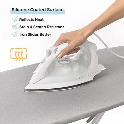 Ironing Board Cover and Pad Standard Size 15 x 54,3 Pairs of Hook and Loop  Fastener Straps,Elastic Edges,Cotton Iron Board Cover with Scorch Resistant
