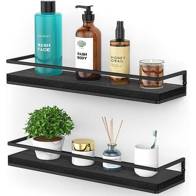 Acehoom 15.7 in. W x 4.8 in. D x 2.4 in. H Wall Mount Bathroom Shelf in Matte Black