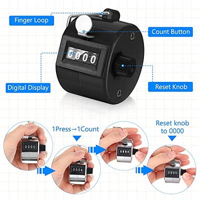 KTRIO Metal Handheld Tally Counter 4-Digit Number Count Clicker Counter,  Hand Mechanical Counters Clickers Pitch Counter for Coaching, Knitting