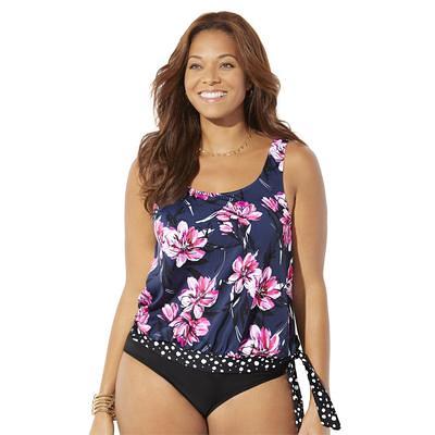 Plus Size Women's Bra Sized Crochet Underwire Tankini Top by