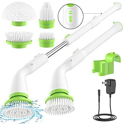 Electric Spin Scrubber, 520RPM Cordless Cleaning Brush with 6 Replaceable  Brush Heads & Adjustable Extension Long Handle Power Shower Scrubber for