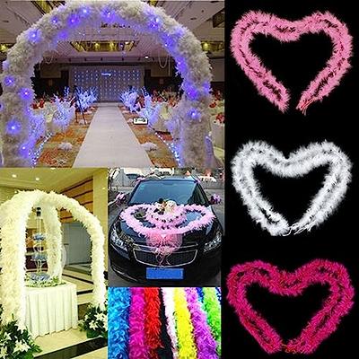 2M/6.6ft Feather Boas With Heart Rimless Sunglasses For Dancing, Wedding,  Party