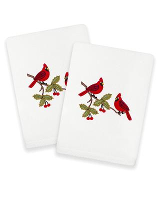 Linum Home Textiles Embroidered Hand Towels with Merry Christmas (Set of 2)