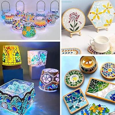 Aunifun Mixed Color Mosaic Tiles Mosaic Glass Pieces with 1kg/35 Ounce  Glass Pieces for Home