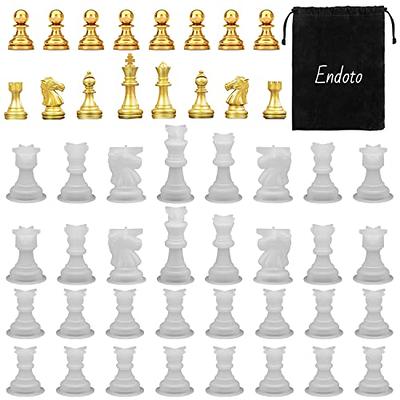 Endoto Resin Chess Pieces Mold Set, 32 Pieces Full Size 3D Silicone Chess  Molds Kit for Epoxy Resin Casting, Family Party Board Games and Home  Decoration - Yahoo Shopping
