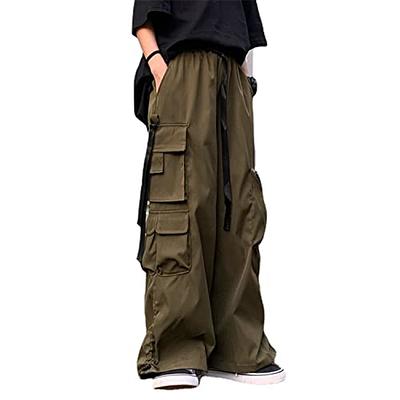  Men Cotton Cargo Pants Harajuku Style Straight Casual Pants for  Men Solid Big Pockets Loose Wide Leg Black M : Clothing, Shoes & Jewelry