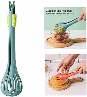 Kitchen 2 In 1 Nylon Grip Flip Tongs Egg Spatula Tongs Steak