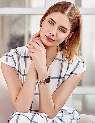 Wearlizer Fitbit Versa 3 / Sense Bands for Women, Dressy Metal Replace