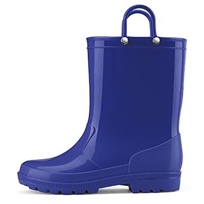HISEA Kids Rubber Rain Boots with Handles Water Beach Outdoor Playing Mud  Shoes