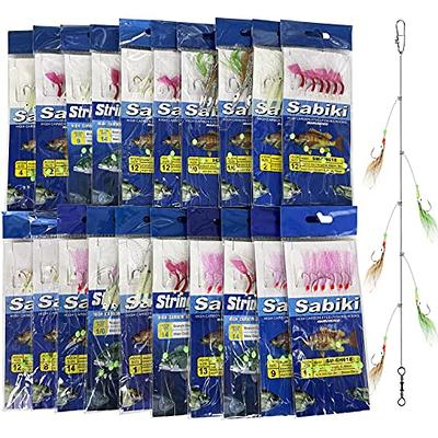 20 Packs size #10 sabiki bait rigs 6 hooks offshore saltwater fishing lures  -467 