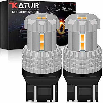 VehiCode 7507 LED Bulb Amber PY21W LED Turn Signal Light Super Bright Kit  12V-24V BAU15S Single Contact Bayonet Replacement with Projector for Car