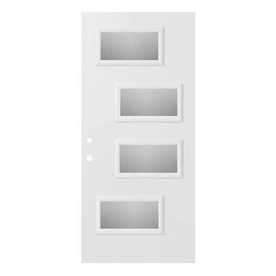 Stanley Doors 32 in. x 80 in. Colonial 9Lite 2-Panel Painted White  Left-Hand Steel Prehung FrontDoor with Internal Grille 9210S-32-L - The  Home Depot